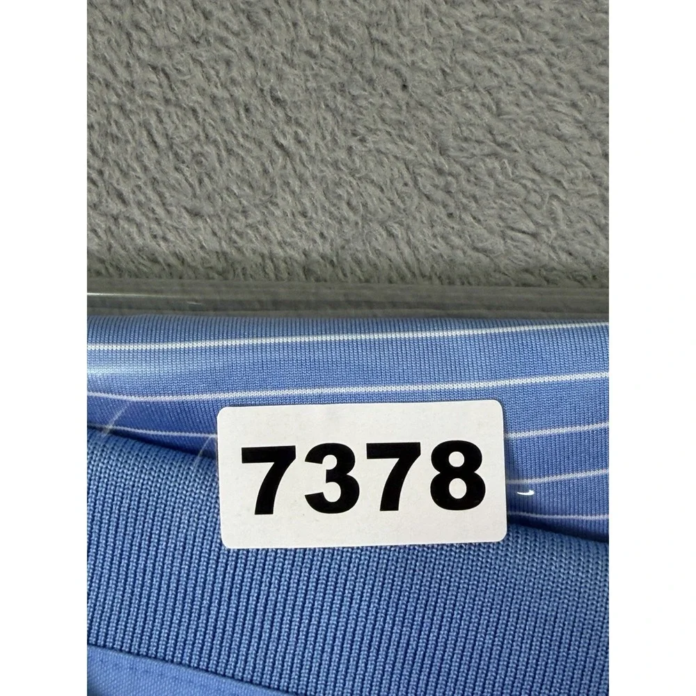 Nike Golf Tour Performance Polo Shirt Mens XL Blue Striped Dri Fit‎ Short Sleeve